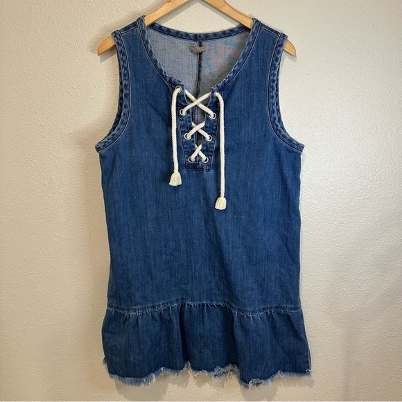 Aerie Denim Dropwaist Dress - Picture 2 of 9